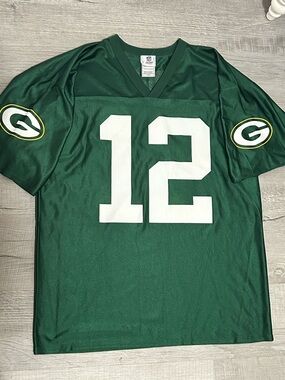 Aaron Rodgers #12 Green Bay Packers NFL Team Home Football Jersey Mens Size Lrg